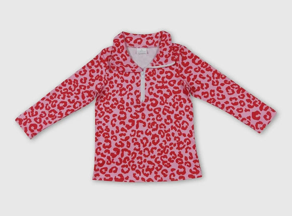 Leopard Half Zip Sweatshirt