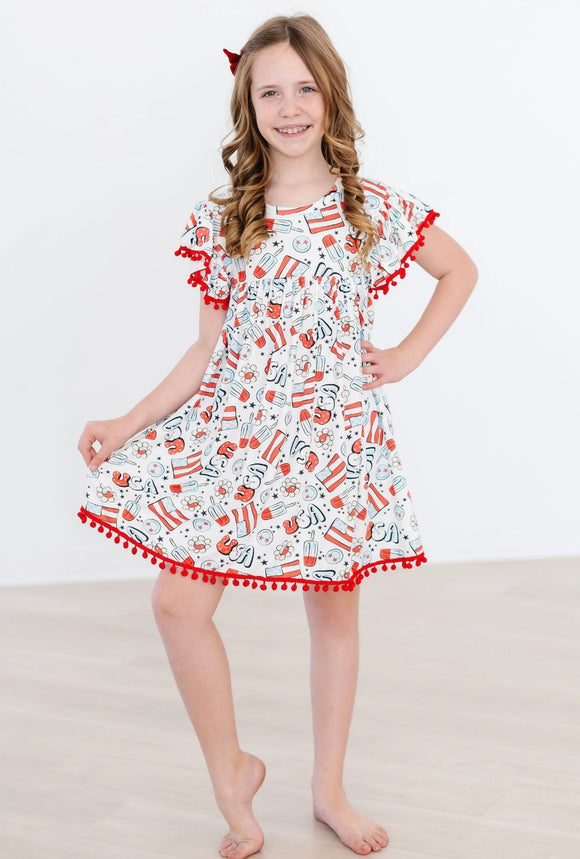 Star Spangled Cute PomPom Dress