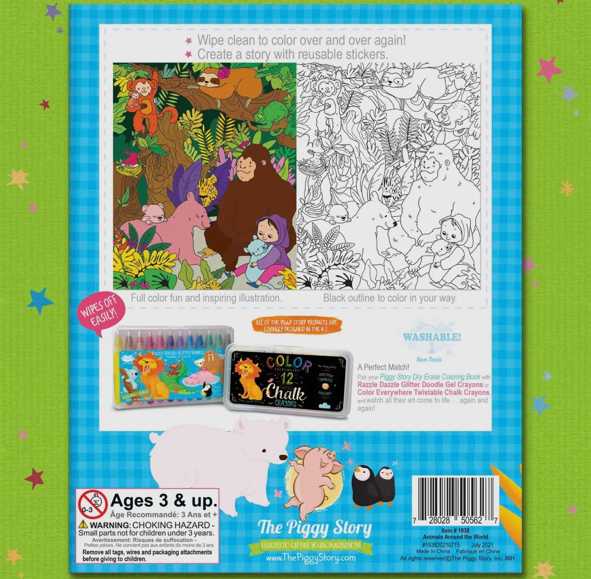 Animals Around The World Dry Erase Coloring Book Bundles & Bliss