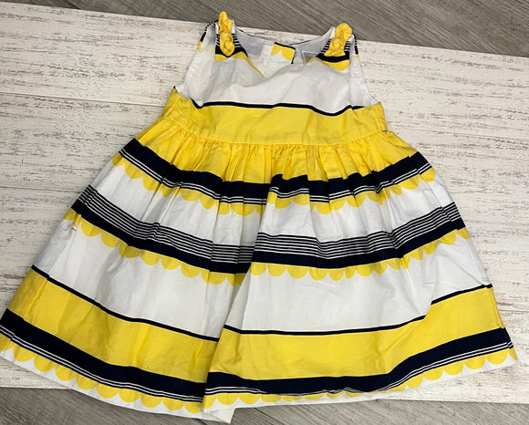 Yellow & Navy Stripe Dress - 12/18M