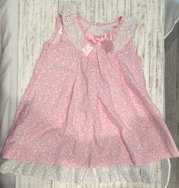Pink Floral & Ruffle Dress - 24M