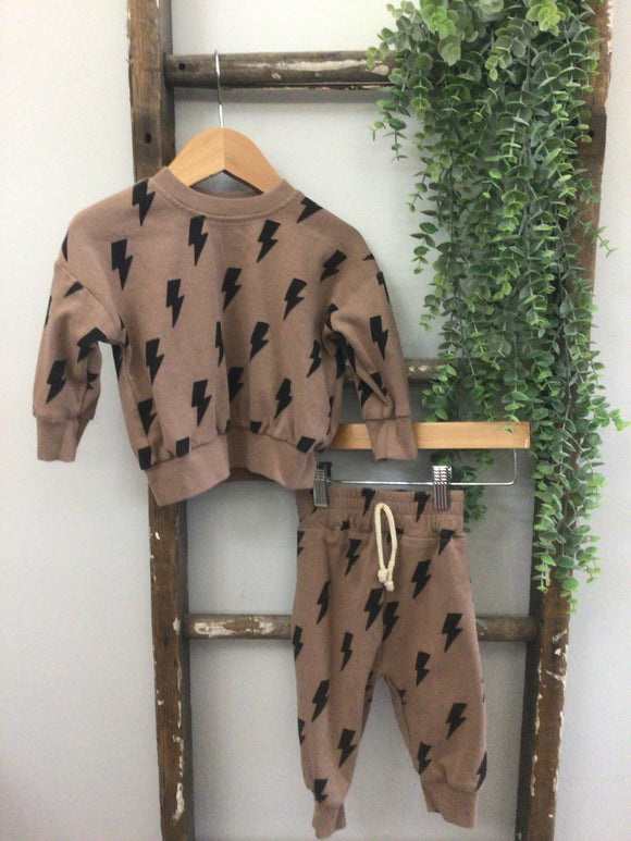 Mocha bolt sweat set-12/18M