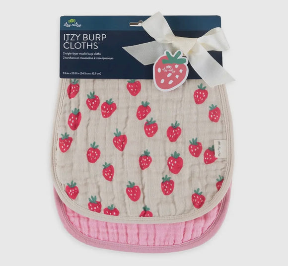 Strawberries & Cream Burp Cloths