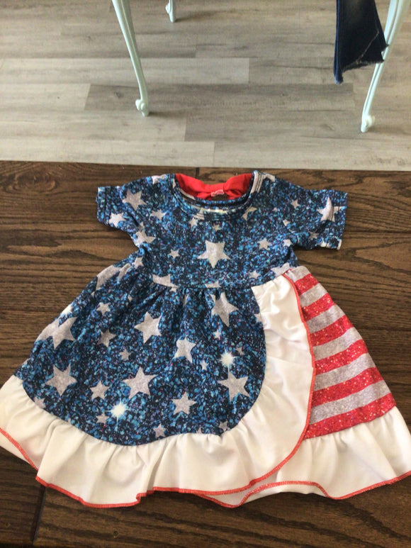 Stars and Stripes sparkling dress- 3/6M