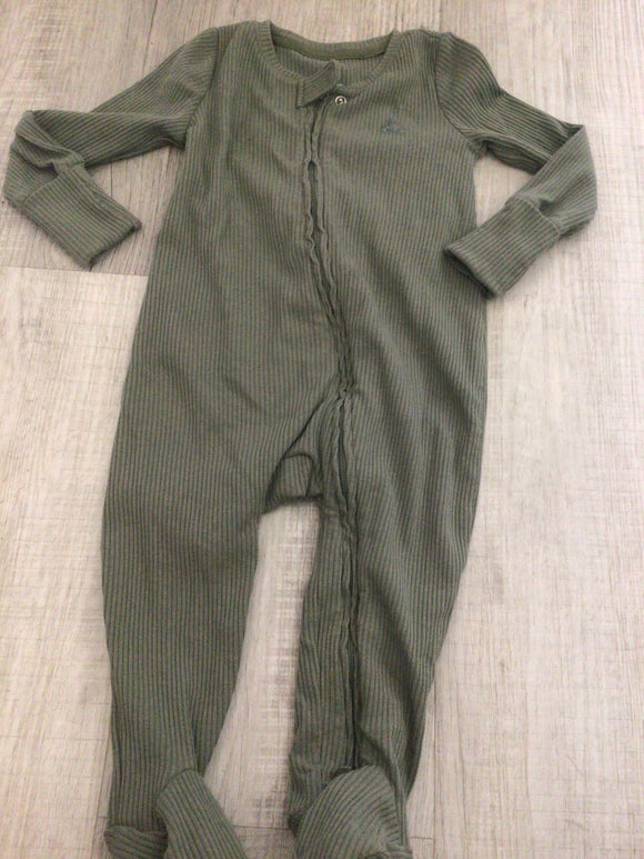 Green Ribbed sleeper-6/9M