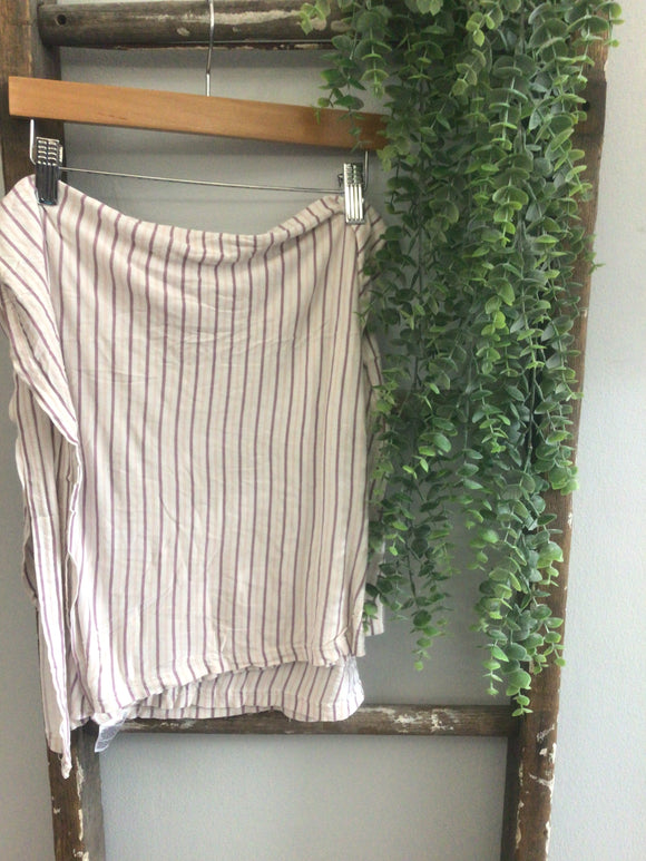 Pink and purple striped bamboo swaddle