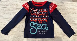 Cat & Jack Girl Patriotic Rash Guard - 3T