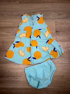 Teal Dress w Oranges 18M