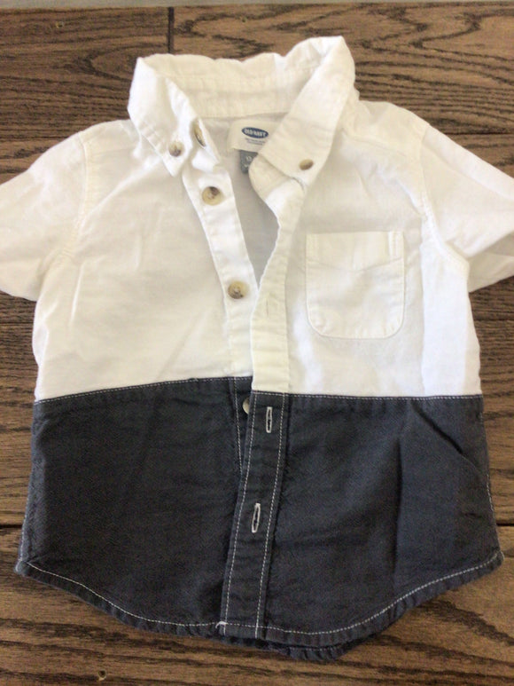 Old navy white/gray flannel-12/18M