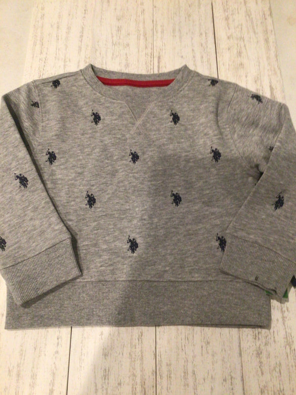 NWT US Polo gray crew-3T