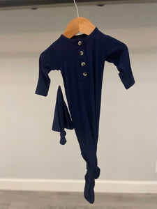 Navy Gown with Knotted Hat