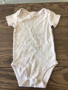 Carters light pink heart onesie-6/9M