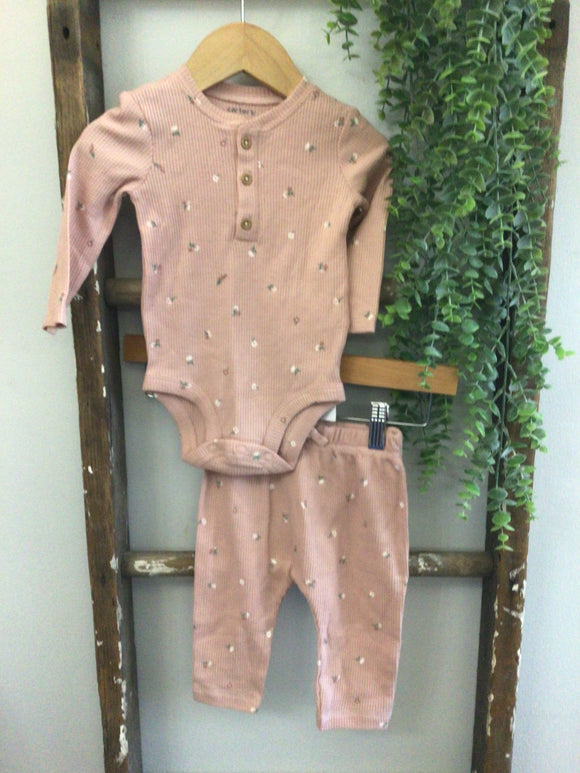 NWT Pink waffle set-6M