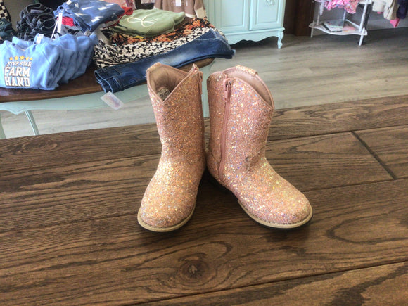 Pink glitter boots- 7