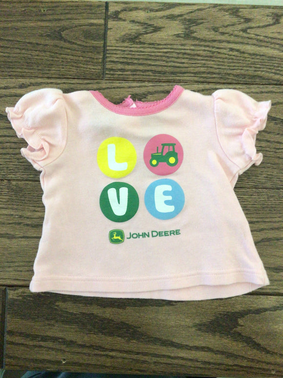 “LOVE” John Deere Shirt - 0/3M