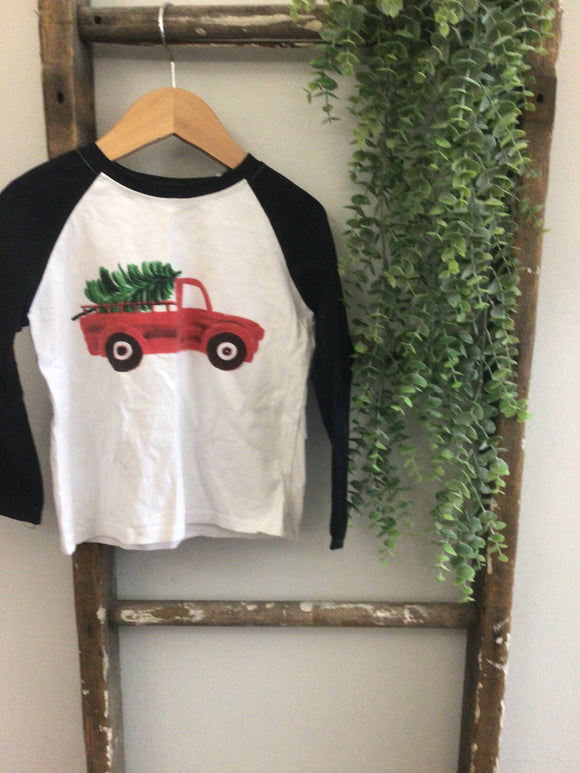 Red Christmas truck long sleeve- 3T