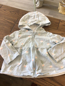 Carters blue flower zip up-18m