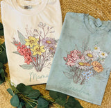 Custom birth flower tee