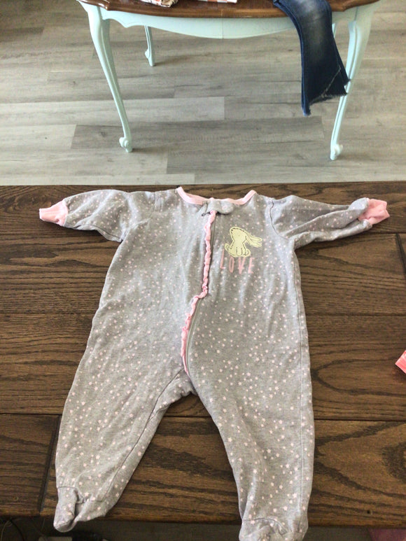 Gerber pink bunny sleeper- 0/3M