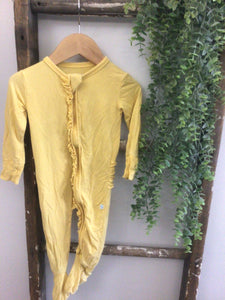 Posh Peanut yellow ruffle sleeper-12/18M