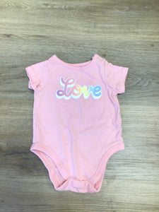 Pink Love Onesie - 0/3M