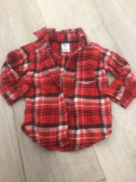 Carters red/black flannel-6M