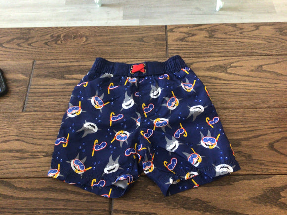 Shark swim trunks- 2T