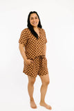 Bow and checkered adult short set