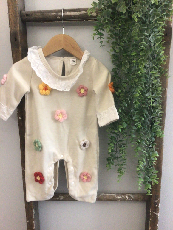 Flower romper-0/3M