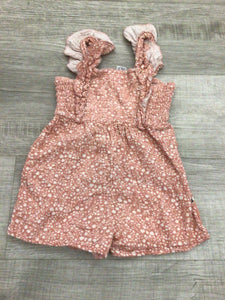 Pink floral romper-2T