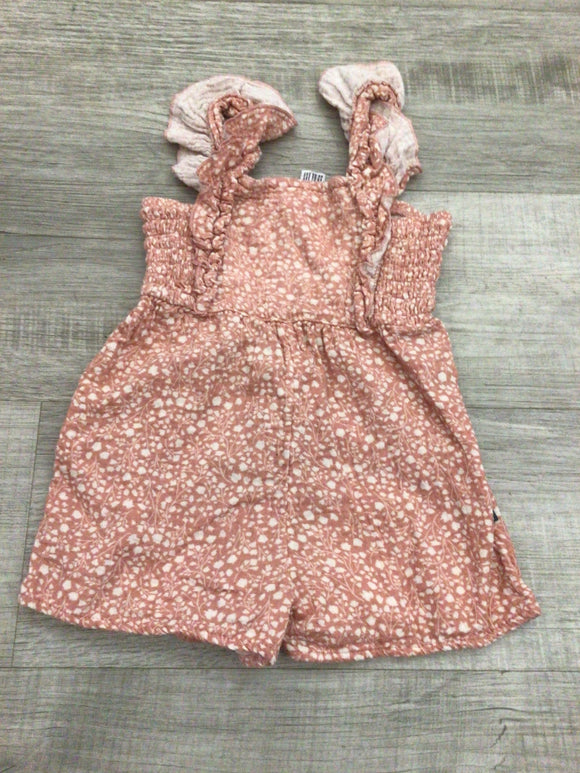 Pink floral romper-2T