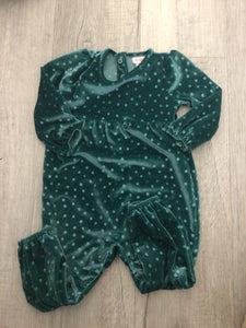 Velvet green jumpsuit-18M