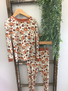 Fall pumpkin and leaves bamboo set-5