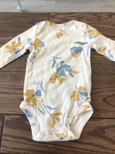 Carters white flower onesie-6M