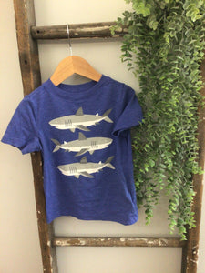 Old navy blue shark tee-3T