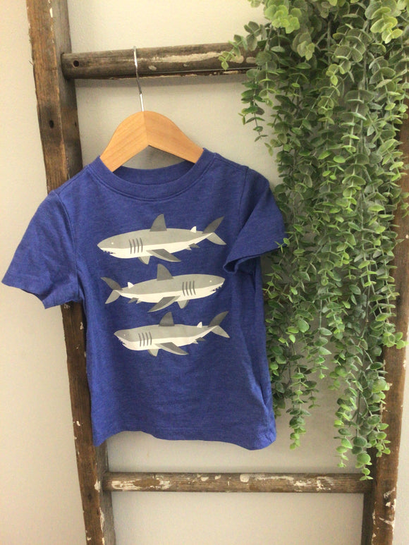 Old navy blue shark tee-3T