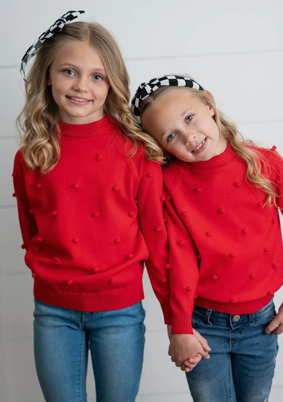 Red Pom Sweater