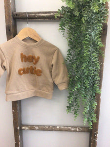 Hey cutie crewneck-3/6M