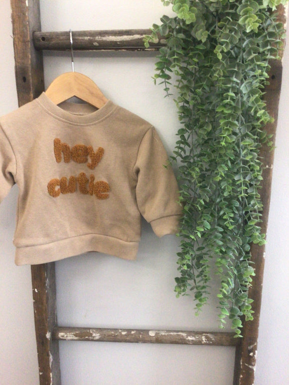 Hey cutie crewneck-3/6M