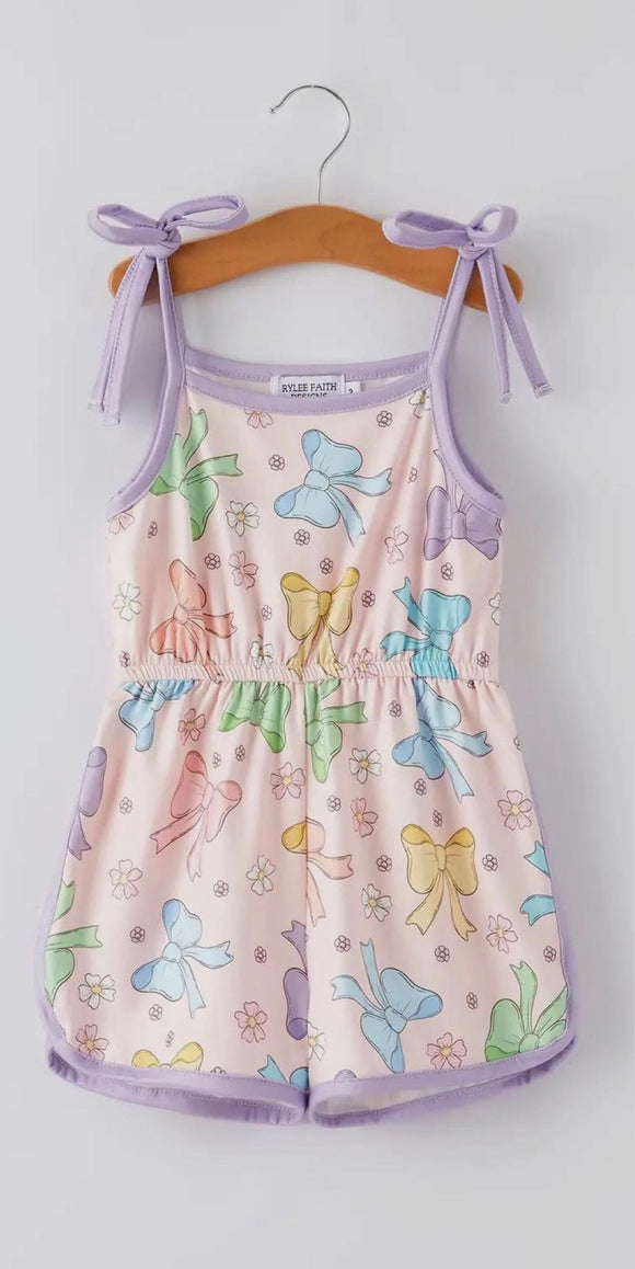 Purple Bow Romper