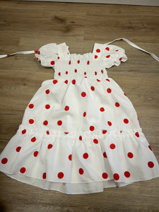 White Dress w Red Polka Dots 2/3