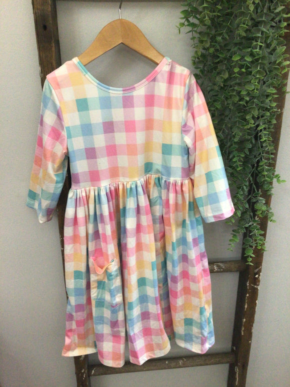 Rainbow check dress-5/6