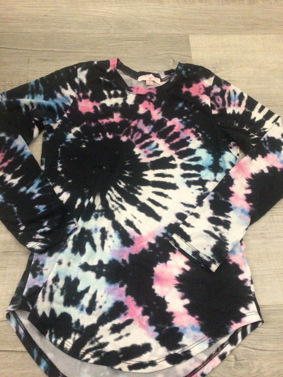 Poof girl tie dye long sleeve-M