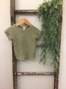 Cat&Jack Green waffle shirt-12M