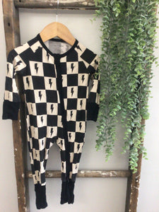 LPK black check bolt bamboo sleeper-3/6M