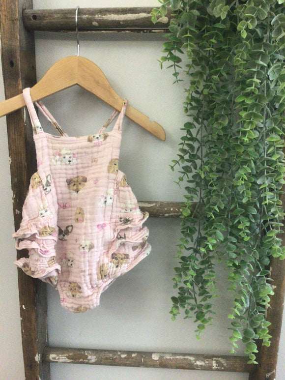 Angel Dear puppy bubble romper-6/12M