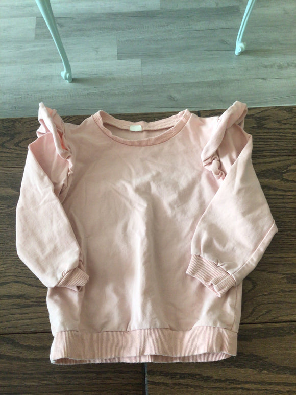 Pink ruffle long sleeve top- 4T