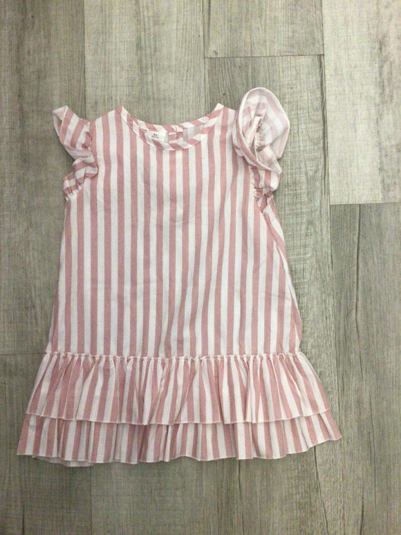 Pink & White Stripe Dress 4T