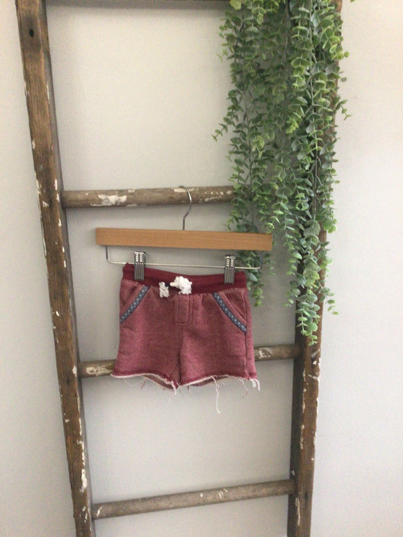 Koala kids red distressed shorts- 3/6M