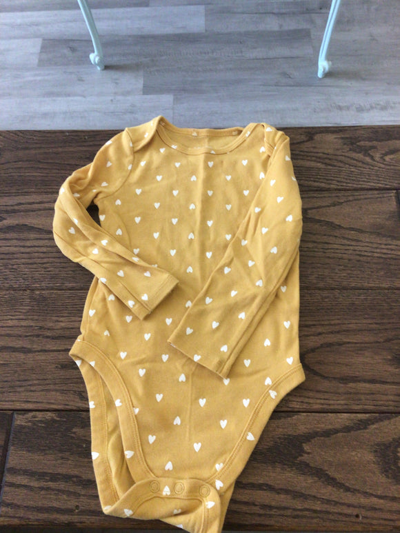Yellow hearts onesie- 24M